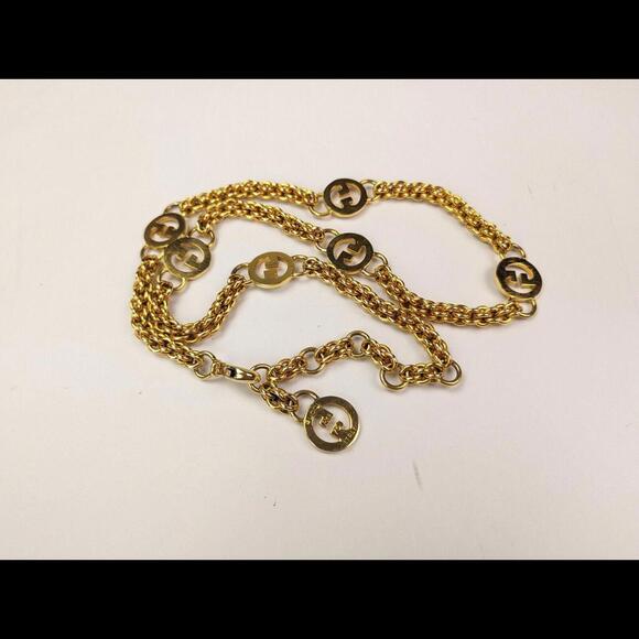 [SOLD] VINTAGE GUCCI Women's 32" Chain Belt 75cm Enamel & 18K Plated Gold Italy - Picture 5 of 6